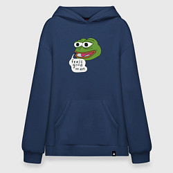 Толстовка-худи оверсайз Pepe feels good man, цвет: тёмно-синий