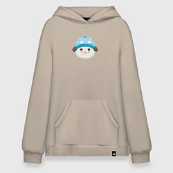 Толстовка-худи оверсайз Маленькая овечка, цвет: миндальный