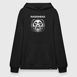 Толстовка-худи оверсайз Radiohead rock panda, цвет: черный