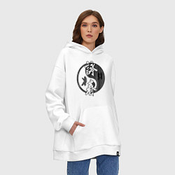 Толстовка-худи оверсайз Ип ман - вин чунь, цвет: белый — фото 2