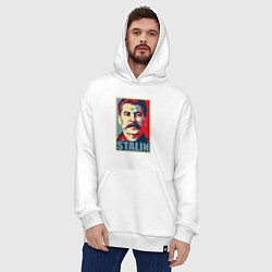 Толстовка-худи оверсайз Face Stalin, цвет: белый — фото 2