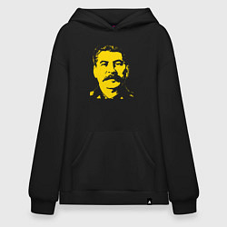 Толстовка-худи оверсайз Yellow Stalin, цвет: черный