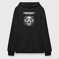 Толстовка-худи оверсайз Powerwolf rock panda, цвет: черный