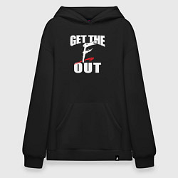 Толстовка-худи оверсайз Wwe Get the F Out, цвет: черный