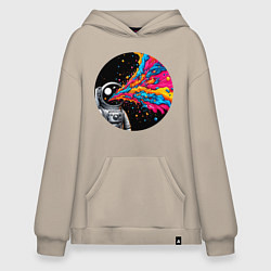 Худи оверсайз Космонавт с разноцветными брызгами