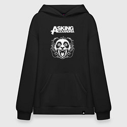 Толстовка-худи оверсайз Asking Alexandria rock panda, цвет: черный