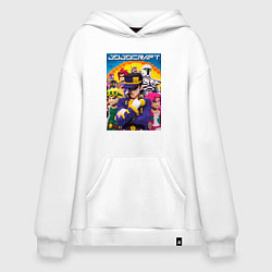 Толстовка-худи оверсайз Minecraft and Jojo collaboration - ai art, цвет: белый