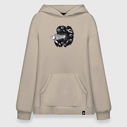 Худи оверсайз Рыбка и космос