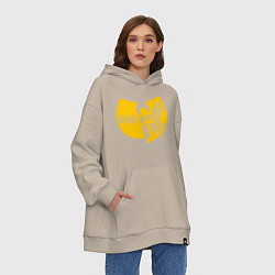 Толстовка-худи оверсайз Wu shaolin logo, цвет: миндальный — фото 2