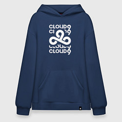 Толстовка-худи оверсайз Cloud9 - in logo, цвет: тёмно-синий