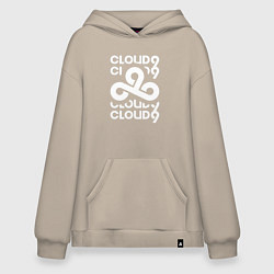 Толстовка-худи оверсайз Cloud9 - in logo, цвет: миндальный