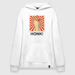Толстовка-худи оверсайз Гусь honk, цвет: белый