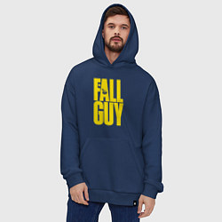 Толстовка-худи оверсайз The fall guy logo, цвет: тёмно-синий — фото 2