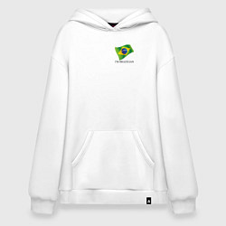 Толстовка-худи оверсайз Im Brazilian - motto, цвет: белый