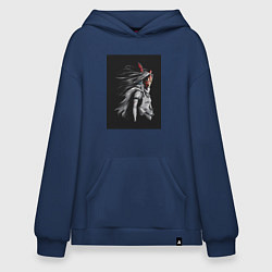 Толстовка-худи оверсайз Принцесса Мононоке Сан, цвет: тёмно-синий