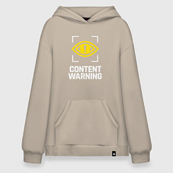 Худи оверсайз Content Warning logo