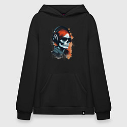 Худи оверсайз Grunge redhead girl skull