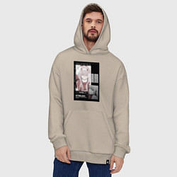 Толстовка-худи оверсайз Милый во Франксе Zero Two, цвет: миндальный — фото 2