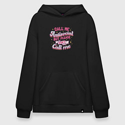 Толстовка-худи оверсайз Call me antisocial, цвет: черный
