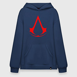 Толстовка-худи оверсайз Red logo of assassins, цвет: тёмно-синий