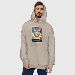 Толстовка-худи оверсайз Принцесса Мононоке лесной дух, цвет: миндальный — фото 2