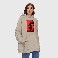 Толстовка-худи оверсайз Берсерк Гатс Драгонслейер, цвет: миндальный — фото 2