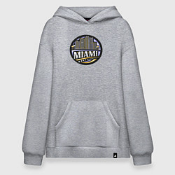 Толстовка-худи оверсайз Город Майами, цвет: меланж