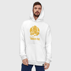Толстовка-худи оверсайз Vault boy like print, цвет: белый — фото 2