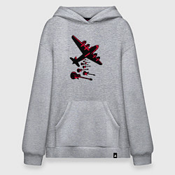 Толстовка-худи оверсайз Гитарный дождь, цвет: меланж