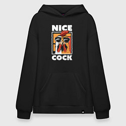 Толстовка-худи оверсайз Nice cock, цвет: черный