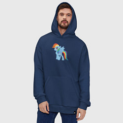 Толстовка-худи оверсайз Рейнбоу Дэш из My Little Pony в кино, цвет: тёмно-синий — фото 2