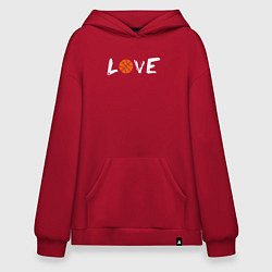 Толстовка-худи оверсайз Я люблю баскетбол, цвет: красный