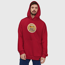 Толстовка-худи оверсайз Фестиваль пива, цвет: красный — фото 2