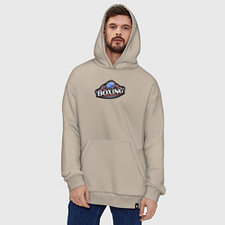 Толстовка-худи оверсайз Boxing sport, цвет: миндальный — фото 2