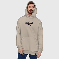 Толстовка-худи оверсайз Черный облик Superjet-100 с цветным названием, цвет: миндальный — фото 2