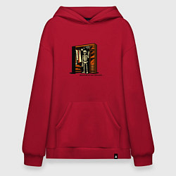 Толстовка-худи оверсайз Скелет в шкафу, цвет: красный