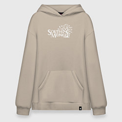 Толстовка-худи оверсайз South of midnight logo, цвет: миндальный