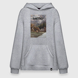Толстовка-худи оверсайз Dmitriy деревушка, цвет: меланж