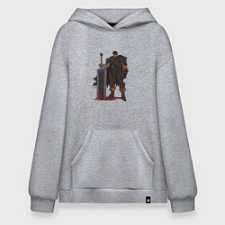 Толстовка-худи оверсайз Гатс с мечом Убийца Драконов, цвет: меланж