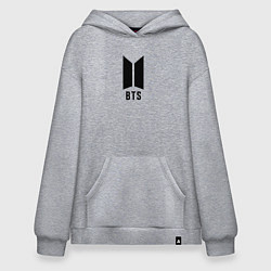 Толстовка-худи оверсайз BTS знак, цвет: меланж