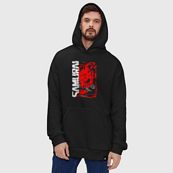 Толстовка-худи оверсайз Cyberpunk samurai, цвет: черный — фото 2