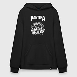 Толстовка-худи оверсайз Pantera rock dog, цвет: черный