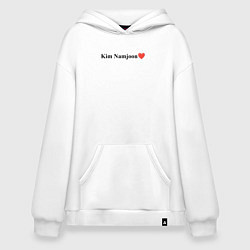 Толстовка-худи оверсайз BTS Kim Nam-joon, цвет: белый