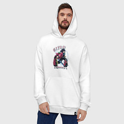 Толстовка-худи оверсайз Клинок рассекающий демонов Giyu Tomioka, цвет: белый — фото 2