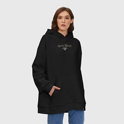 Толстовка-худи оверсайз Sporty lifestyle бежевый для тенниса, цвет: черный — фото 2