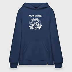 Толстовка-худи оверсайз Papa Roach rock dog, цвет: тёмно-синий