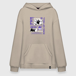 Толстовка-худи оверсайз Ван пис Зоро меченосец, цвет: миндальный