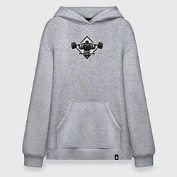 Толстовка-худи оверсайз Power club bodybuilding, цвет: меланж