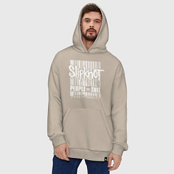 Толстовка-худи оверсайз Slipknot - people shit, цвет: миндальный — фото 2