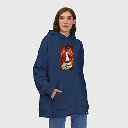 Толстовка-худи оверсайз Michael Jackson in the red jacket, цвет: тёмно-синий — фото 2